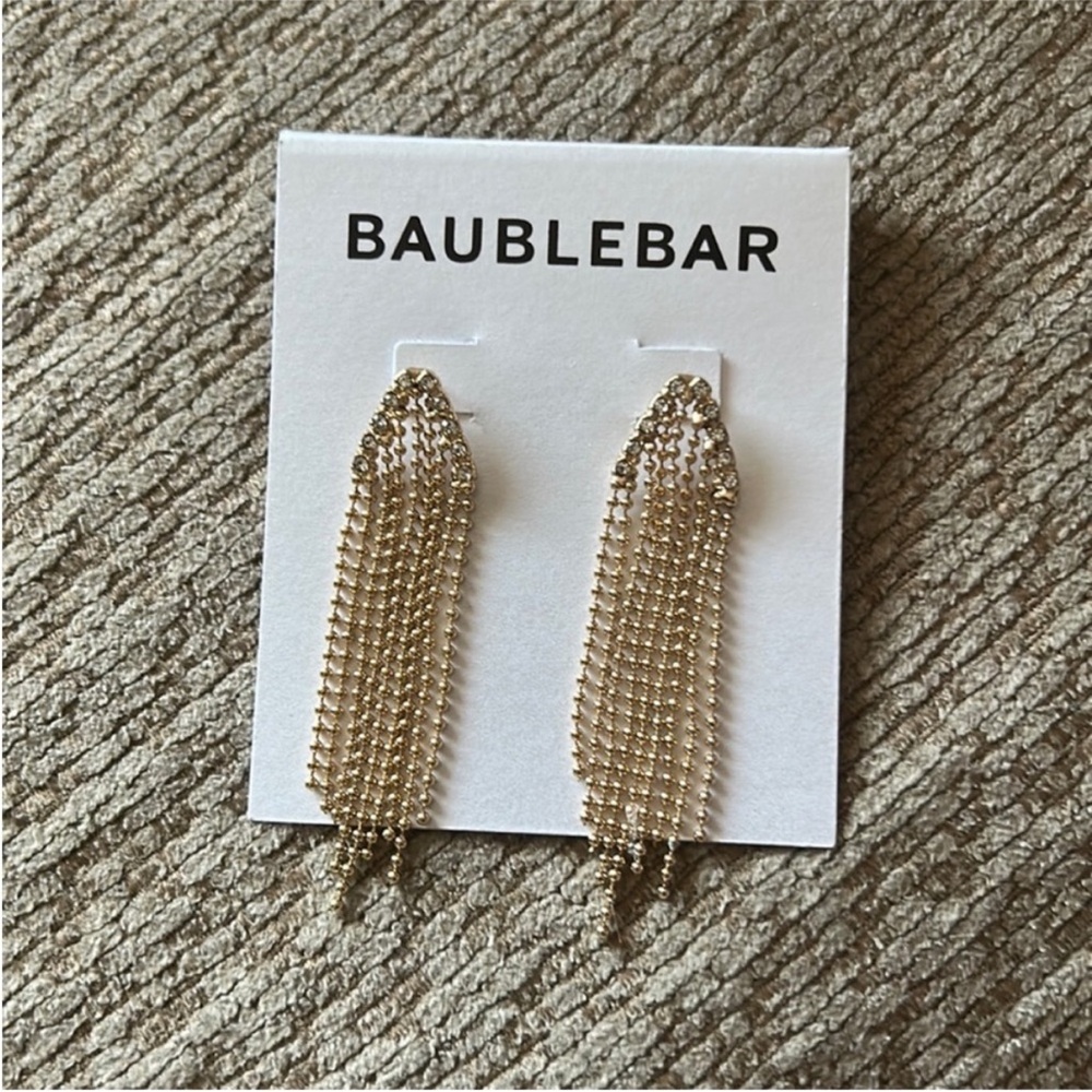 NEW BaubleBar Light Gold Chain Earrings